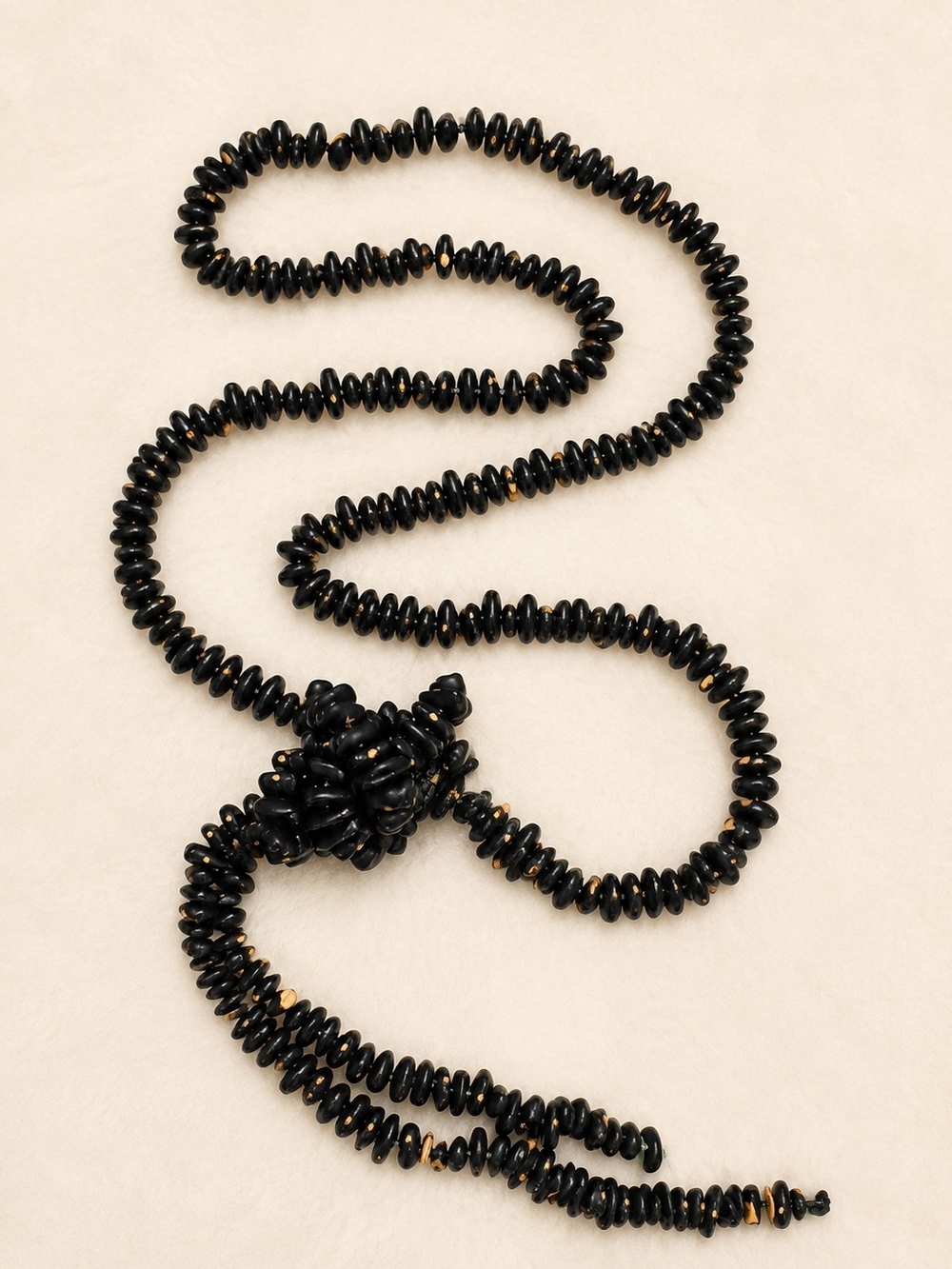 Black Beaded Knot Necklace - Women's Jewelry